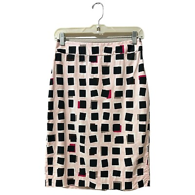 #ad Kate Spade Skirt The Rules Pencil Skirt Size 4 Light Pink Geometric Print $17.00