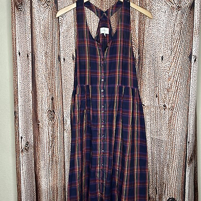 #ad THE GREAT Made in USA Women#x27;s Size 1 Medium Long Sleeveless Plaid $79.99