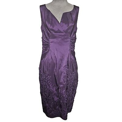 #ad Purple Sleeveless Midi Cocktail Dress Size 10 $56.25