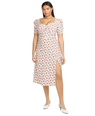 #ad Danielle Bernstein Women#x27;s Plus Woven Floral Maxi Dress White Size 20W $27.50