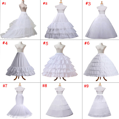Women Long White Petticoat Skirt Wedding Crinoline Slip Gown Underskirt Bridal $11.90