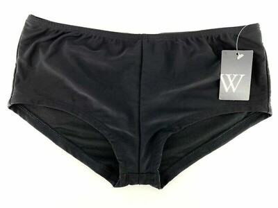 #ad New W Swim Womens Black Bikini Bottom Size Small Stretch Lined $9.59
