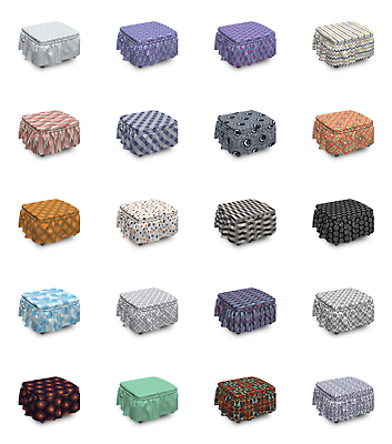 #ad Ambesonne Surreal Form Ottoman Cover 2 Piece Slipcover Set and Ruffle Skirt $49.99