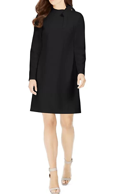 NEW Calvin Klein $119 Black Bow Neck Sheath Knit Career Cocktail Dress Sz. 8 $39.99