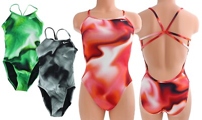 Nike Women#x27;s Swimsuit One Piece Amp Axis Modern Cut Racerback NESSA066 MSRP$70 $29.99