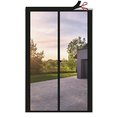 #ad Adjustable Magnetic Screen Door DIY Size Width 29quot; 33quot; Height 79quot; 81quot; Bl... $41.49