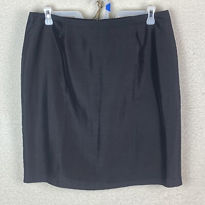 #ad Worthington VTG Deadstock Womens 100% Silk Black Mini skirt Sz 18 $18.21