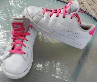 #ad Nike Youth Girls White Pink Leather Sneakers Shoes Casual 13 C 834167 106 $11.95