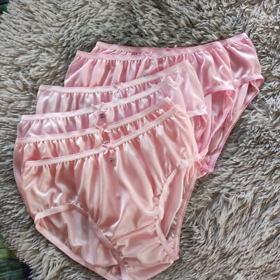 #ad #ad 6 Pink Bikini Panties Women Mens Nylon Underwear Silky Soft Briefs Hip 38quot; 42quot; $33.00