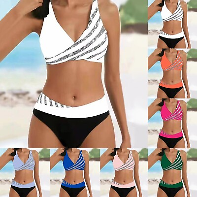 #ad Women#x27;s Push Up Bra Briefs Bikini Set Swimwear Swimsuit Beachwear Bathing Suit $15.73
