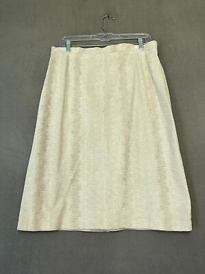 Terry Lewis Classic Luxuries Leather Skirt Women#x27;s Size 14 Light Beige Suede NEW $21.97