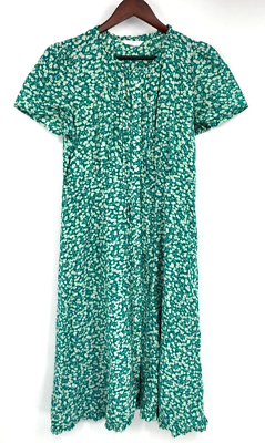 #ad Lucky Brand Printed Maxi Dress Short Sleeve Green White Sz M RN 80318 CA 56897 $19.97