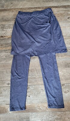 #ad The Skirt Lady Skirted Ankle Length Leggings Size Small Blue $26.99