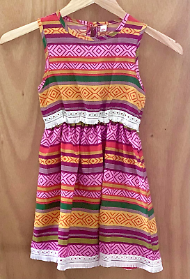 #ad 7 8 Girl#x27;s Colorful Boho Bohemian Ethnic Pattern Embroidery Fringe Summer Dress $12.99