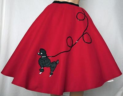 #ad 5 Pc RED 50#x27;s Poodle Skirt Outfit Size Large Waist: 35quot; 43quot; Length 25quot; $53.95