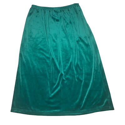 #ad Blair green velour maxi pencil skirt pull on elastic waist back slit Size Large $9.00