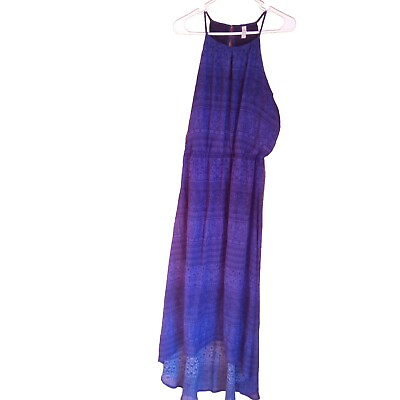 #ad #ad Blue Sleeveless Hi Lo Maxi Dress Size L $10.49
