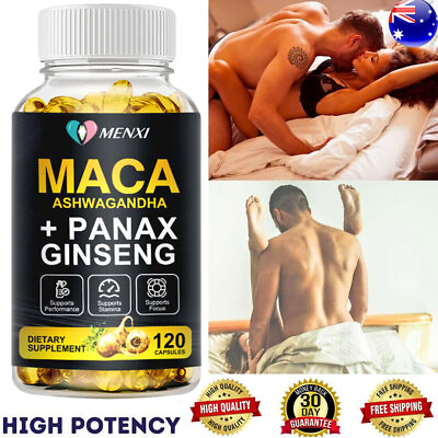 #ad #ad Maca Ashwagandha Panax Ginseng Capsules Peruvian Extract Organic Vitamins 120pc $13.99