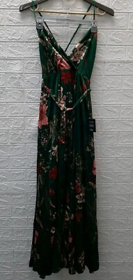 #ad #ad New Lulus Still The One Sleeveless Maxi Dress Floral Green Size XSmall $69.99