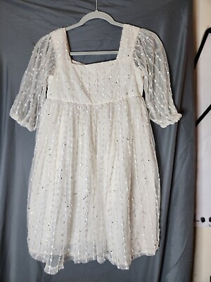 #ad Wonder Nation Girls White Lace Dress Size Large 10 12 $10.00