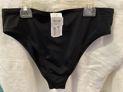 #ad Shade amp; Shore Women#x27;s High Leg High Waist Extra Cheeky black Bikini Bottom L $12.99