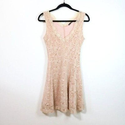 #ad Sleeveless Nude Colored Lace Dress Small $19.00