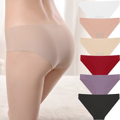 #ad #ad Pack of 6 Womens Seamless Bikini Panties Invisible Soft Underwear Briefs Panty $12.99