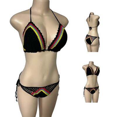 #ad Top Quality Handmade Bikini Swimsuit Sun Bikini Boho Hippies Summer Beach Afro. $39.99