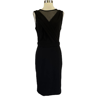 #ad Ralph Lauren Women#x27;s Cocktail Dress Size 6 Black V Neck Sleeveless Sheath $69.99