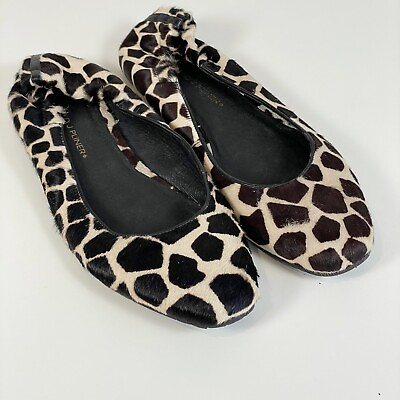 Donald J Pliner Womens Calf Hair Giraffe Print Flat Ballet Shoes Brown Cream 9 $41.65