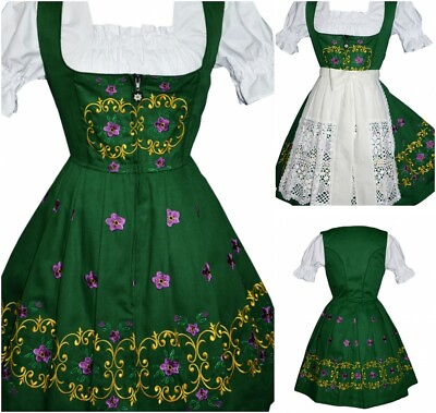 Sz 14 L German Dirndl Dress Waitress Oktoberfest Women Green Party Bavarian $167.99