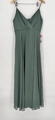 #ad Birdy Grey Womens Kaia Dress Chiffon Sea Grass Size Large Party Bridesmaids $75.00