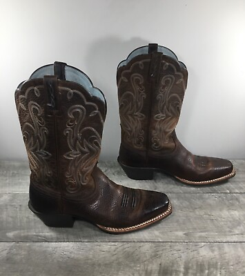 #ad Ariat 10001046 Legend Leather Cowgirl Western Square Toe Womens Boots Size 10 B $144.48