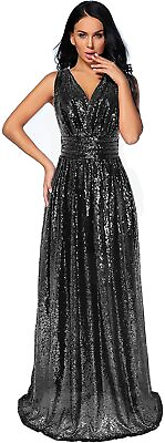 NeeMee Women#x27;s Sequin Bridesmaid Dress Prom Banquet Evening Formal Dresses $190.15