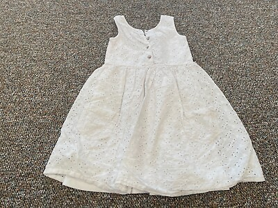 #ad Japna Kids Girls White Eyelet Dress 5 6 $5.99