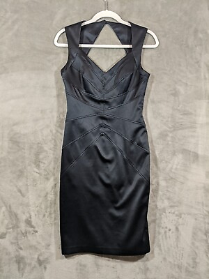 #ad #ad JESSICA SIMPSON Womens Satin Little Black Dress Sheath Bandage Cocktail Size 2 $17.99