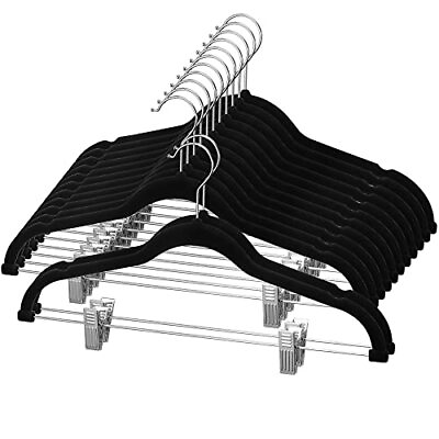 #ad #ad Velvet Skirt Hangers 24 Packs Velvet Hangers with Clips Ultra Thin Non Slip V $43.06
