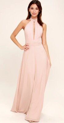 #ad #ad Lulus Comes Love Peach Blush Pink Maxi dress Women#x27;s Sz. Medium 151534 $27.00