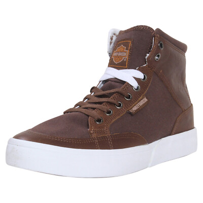 #ad #ad Harley Davidson Men#x27;s Rosemont Sneakers Lace Up High Top Shoes Brown $89.95