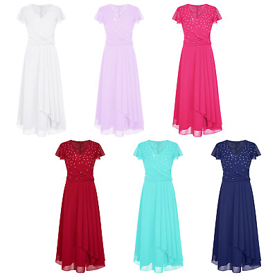 #ad Kids Girls Dresses Cap Sleeve Sundress Cocktail Flower Dress Flowy Outfits Knot $19.56