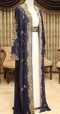 #ad Royal Dubai Moroccan Kaftan Abaya Modern Islamic Farasha Long For Women Dresses $125.66