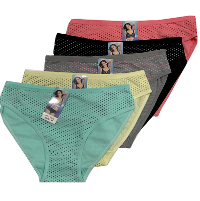 #ad LOT 5 Women Bikini Panties Brief Floral Cotton Underwear Size M L XL #F131 $10.99