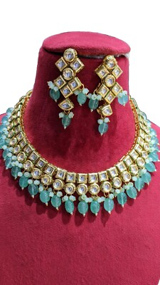 #ad wedding necklace Set Kundan Party Wear Necklace Set Wedding Gifts Handmade Set $24.75