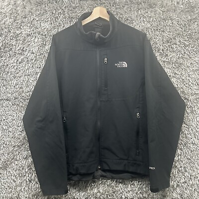 #ad The North Face Apex Jacket Mens Large Black Full Zip Softshell $25.00