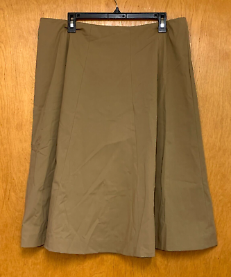 #ad #ad Lafayette 148 New York Women#x27;s Solid Tan Camel Brown A Line Knee Skirt Size 14 $40.00