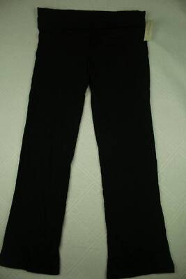 NEW Womens Pants Plus Size 3X Black Fold Over Waist Casual Yoga Gym Stretch $8.35