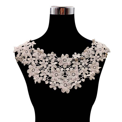 #ad 5 Colors High Quality Lace Fabric Embroidered Applique Neckline For DIY Dresses C $2.79