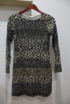 #ad Boden Womens 4R Leopard Print Day Summer Dress Long Sleeve Modal Cotton $29.99