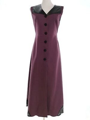 #ad Ma tas Size 40 Purple Long Maxi Dress Cotton Sleeveless $50.99