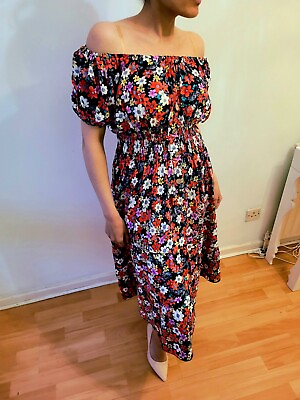 #ad PLUS SIZE PRINTED BLACK amp; RED FLOWER TRAVEL HOLIDAY COCKTAIL MAXI DRESS $26.00